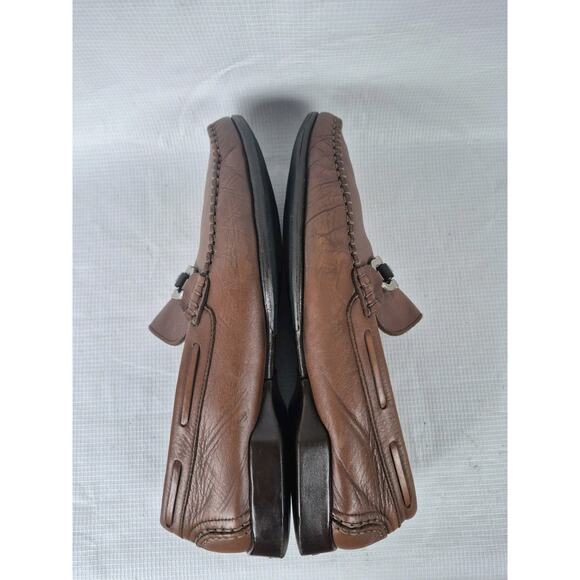 Salvatore Ferragamo Men’s Leather Loafers Brown Horsebit Size 8.5 Made Italy